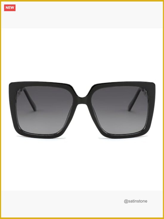 Oversized Square Sunglasses Pearl Inlay Cat Eye Frame UV400 Polarized main image 6